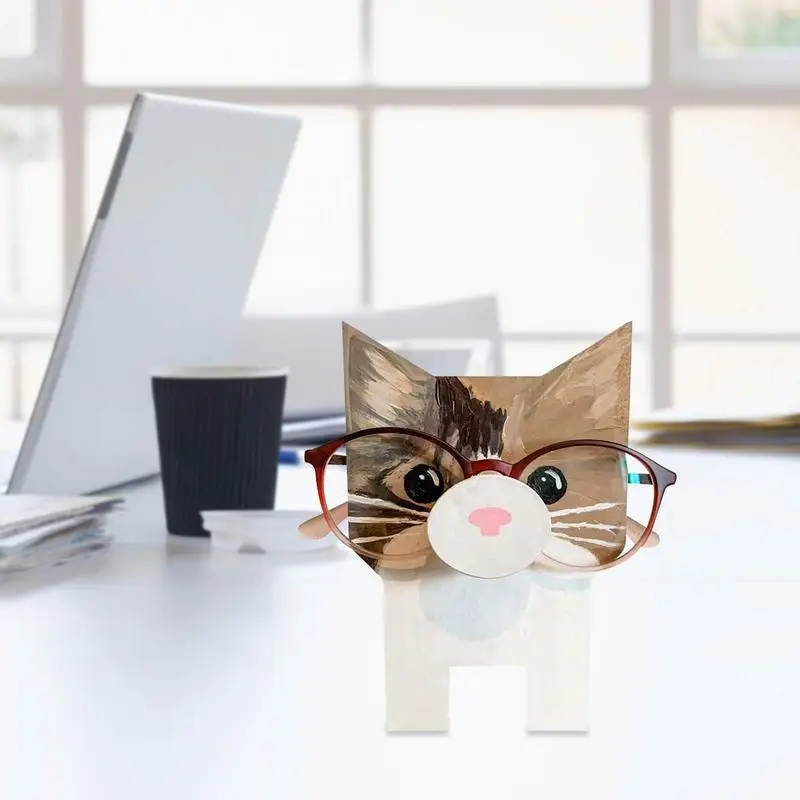 Eyeglasses Holder Wooden Animal Statue Sunglasses Holder Decorative Desktop Accessory Eyewear Retainer