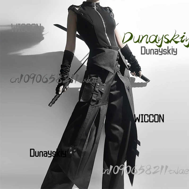 

jirai kei anime cosplay costumes nightblade lolita women top apron pants daily set gothic dark cool Halloween Christmas cosplay