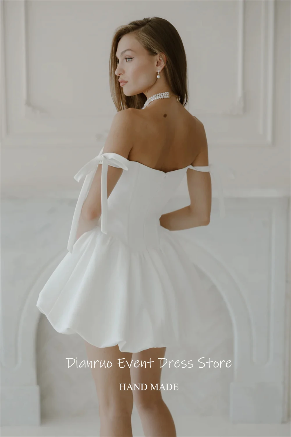 Dianruo Modern Wedding Dress A Line Handmade платье на выпускной Spaghetti Straps Homecoming Dress Customized
