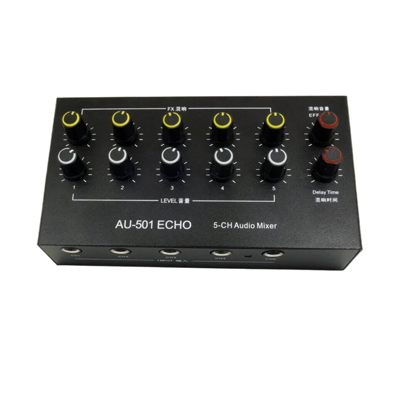 

5CH Microphone Expander 5 Channel 6.5Mm Microphone Mixer 5 In 1 Out Microphone Expander
