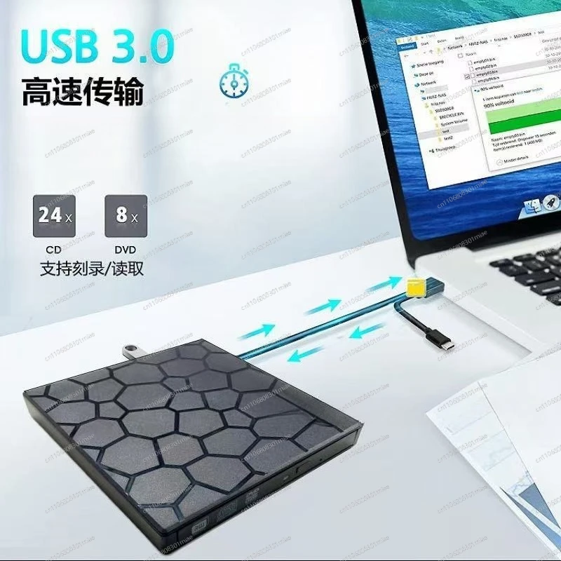 USB Type C Multifunctional External Optical Drive Blu Ray Burner With SD TF Card Reading Function