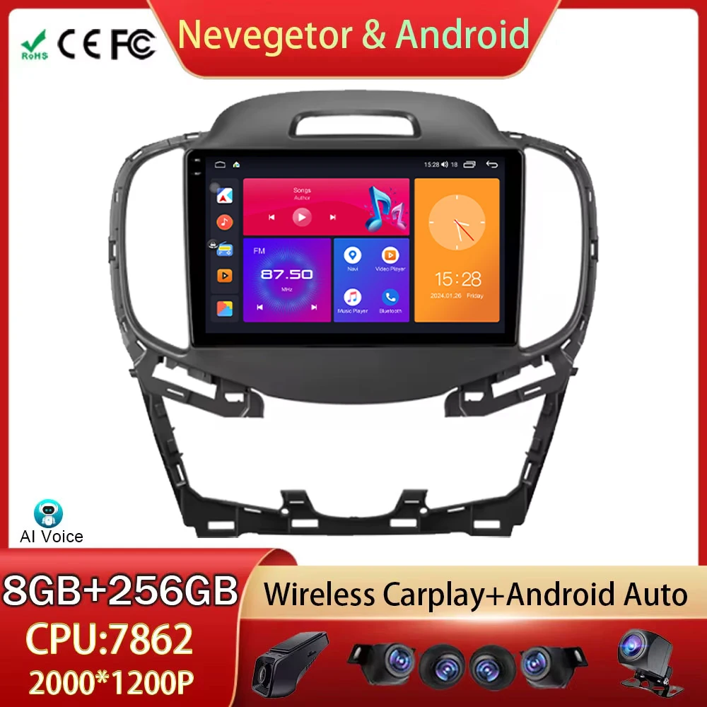 For Buick LaCrosse 2 2013 - 2016 4G Car Radio Android Auto GPS Navigation Head Unit Multimedia Video Player WIFI RDS No 2din DVD