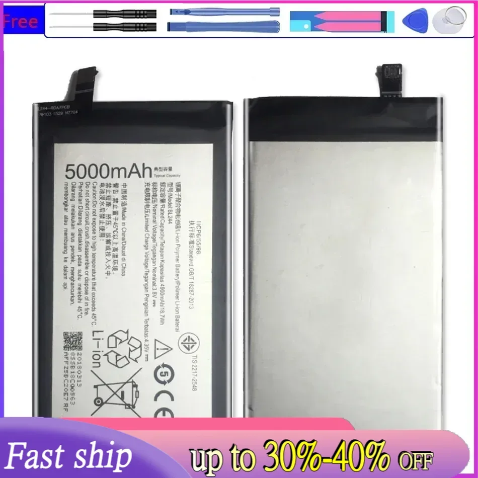 Новый Сменный литий-ионный аккумулятор BL244 на 5000 мАч для Lenovo Vibe P1 P1A42 P1C58 P1C72, умный аккумулятор