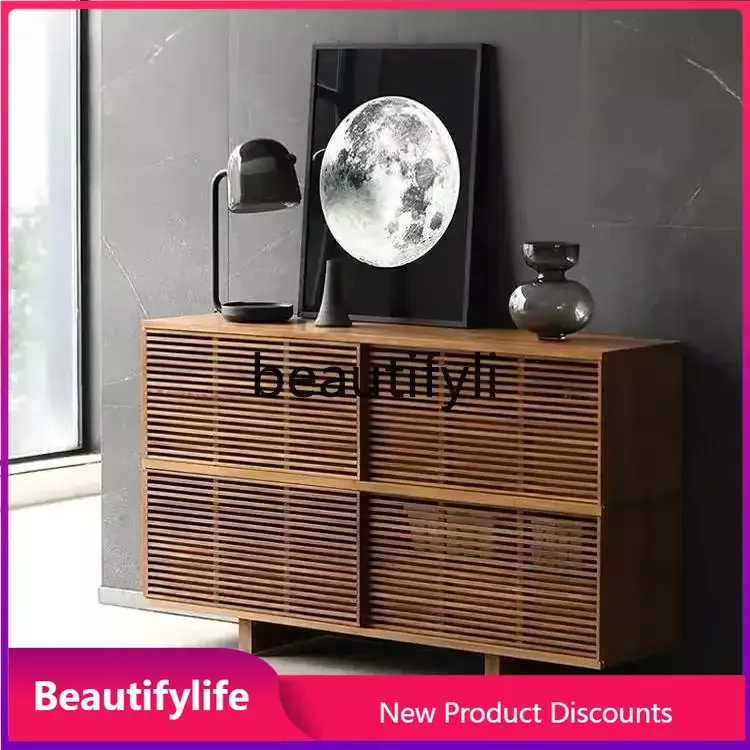 

S7486 ss Ash Wood Tea Cabinet Entryway Cabinet Simple Modern Home Retro Storage Cabinet