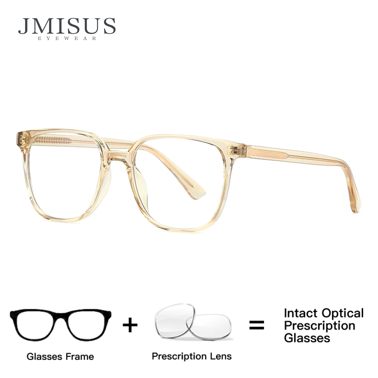 

JMISUS Classic Square Prescription Glasses Women Men Spring Leg Progressive Eyewear Ultralight TR90 Optical Eyeglasses