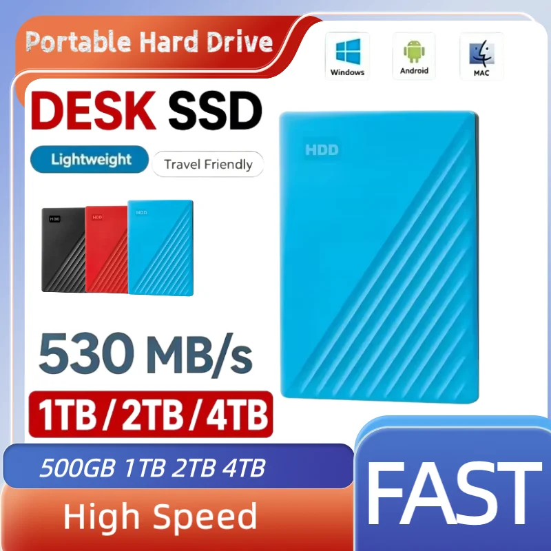 2026 NEW Portable 2.5 Inch External HDD USB 3.0 Fast Data Transfer Multi-Device Compatible Durable Storage Disk for Data Backup