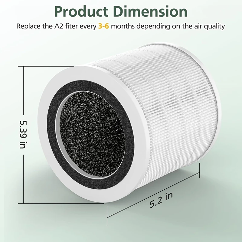 2 Pack Replacement Filter for GoveeLife H7126 Mini Air Purifier, H13 True HEPA Air Filter for H7126 Air Purifier Filter Retail image 5