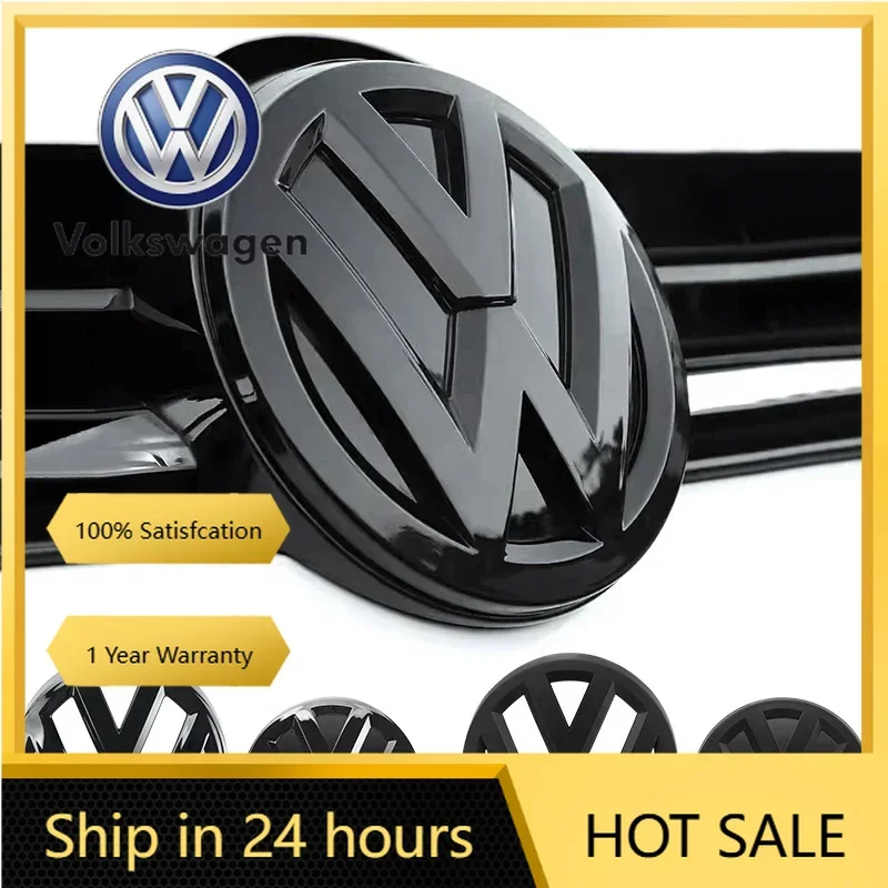 

Новинка 2026 подстаканники, 2 шт., хромированная передняя решетка радиатора автомобиля, эмблема 137 мм + значок задней крышки багажника, 115 мм, авто эмблема для Volkswagen VW