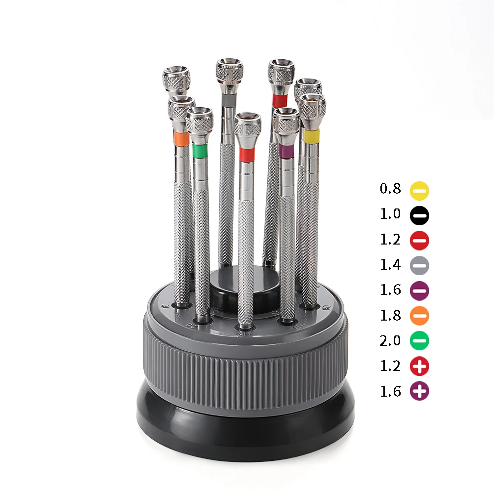 9pcs Precision Screwdriver High Hardness Stainless Steel Watch Repair Kit for Watches Glasses Flat Blade Assort Slotted Tools