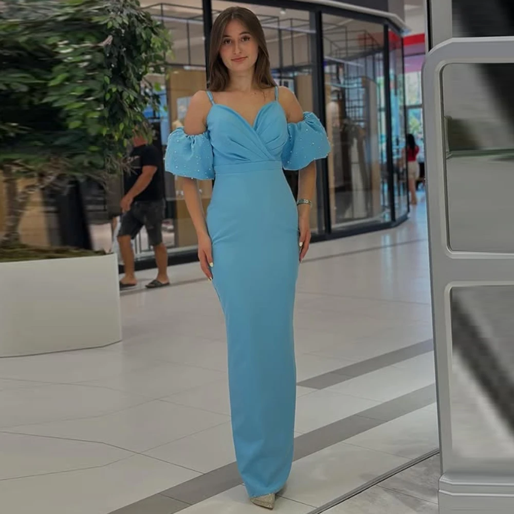 

Sweetheart Collar Women Mermaid Evening Dresses Elegant Sleeveless Prom Gowns Party Mopping Length Vestidos De Noche Customized