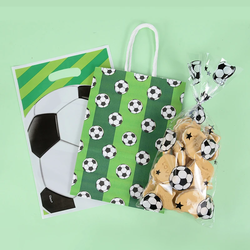 6/10/20/25/50Pcs Soccer Party Favors Bag Football Theme Candy Bags Gift Packaging Bags Supplies Kids Birthday Party Decorations