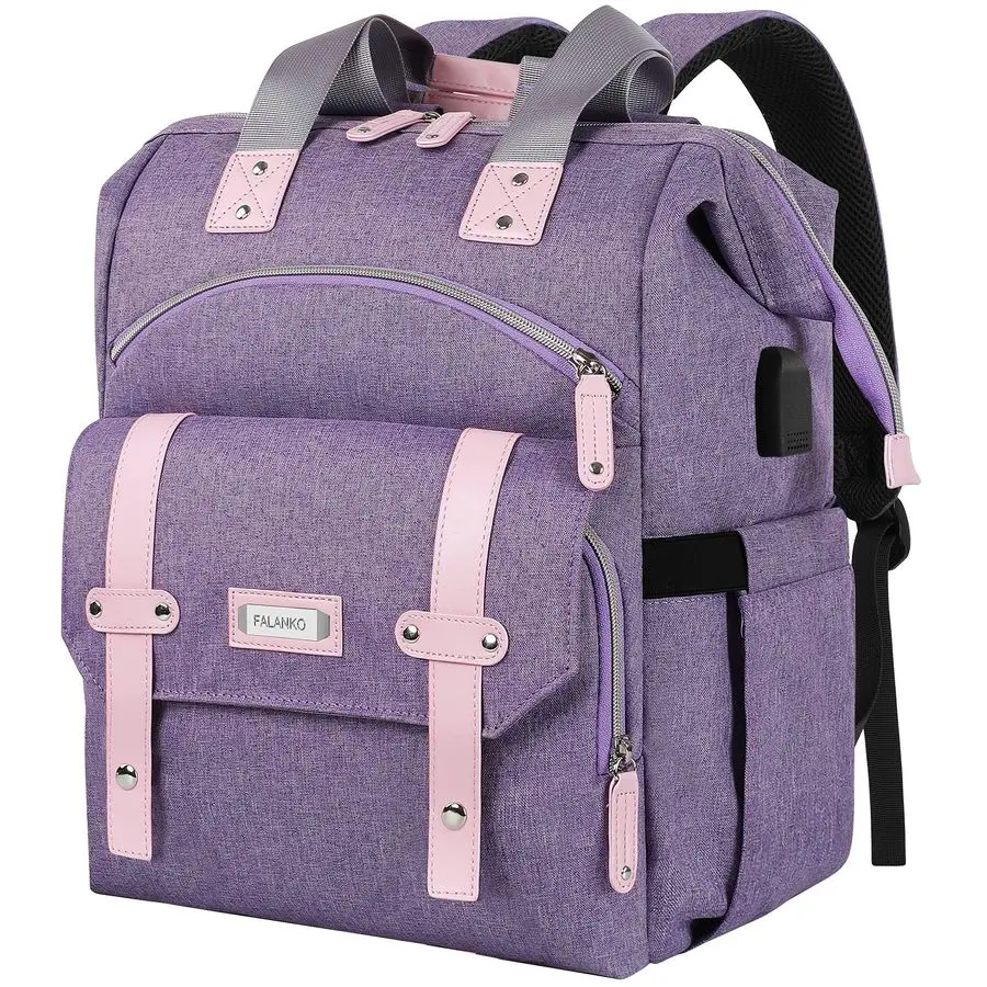 

Laptop Backpack for Women,Large Computer Backpack Fits 17 Inch Laptop with USB Charging Port RFID Water Resistant purse Casual P
