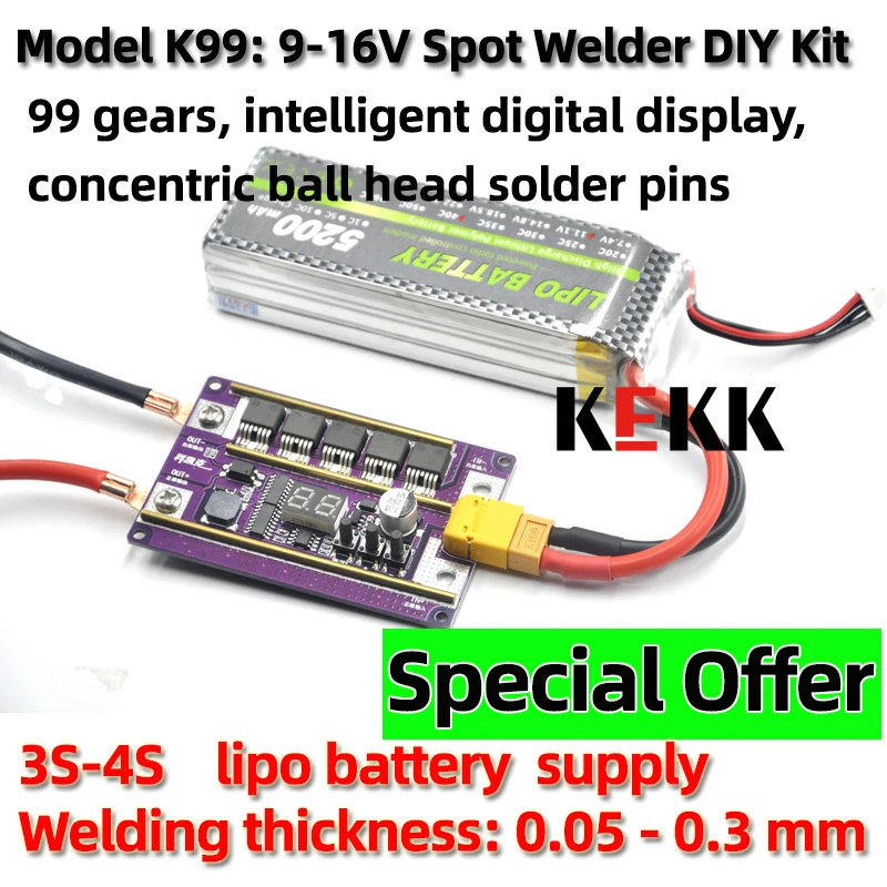 DIY Portable 12V lipo battery supply electricity Spot Welding Machine PCB Circuit Board Welding Equipment Spot Welder Accessory