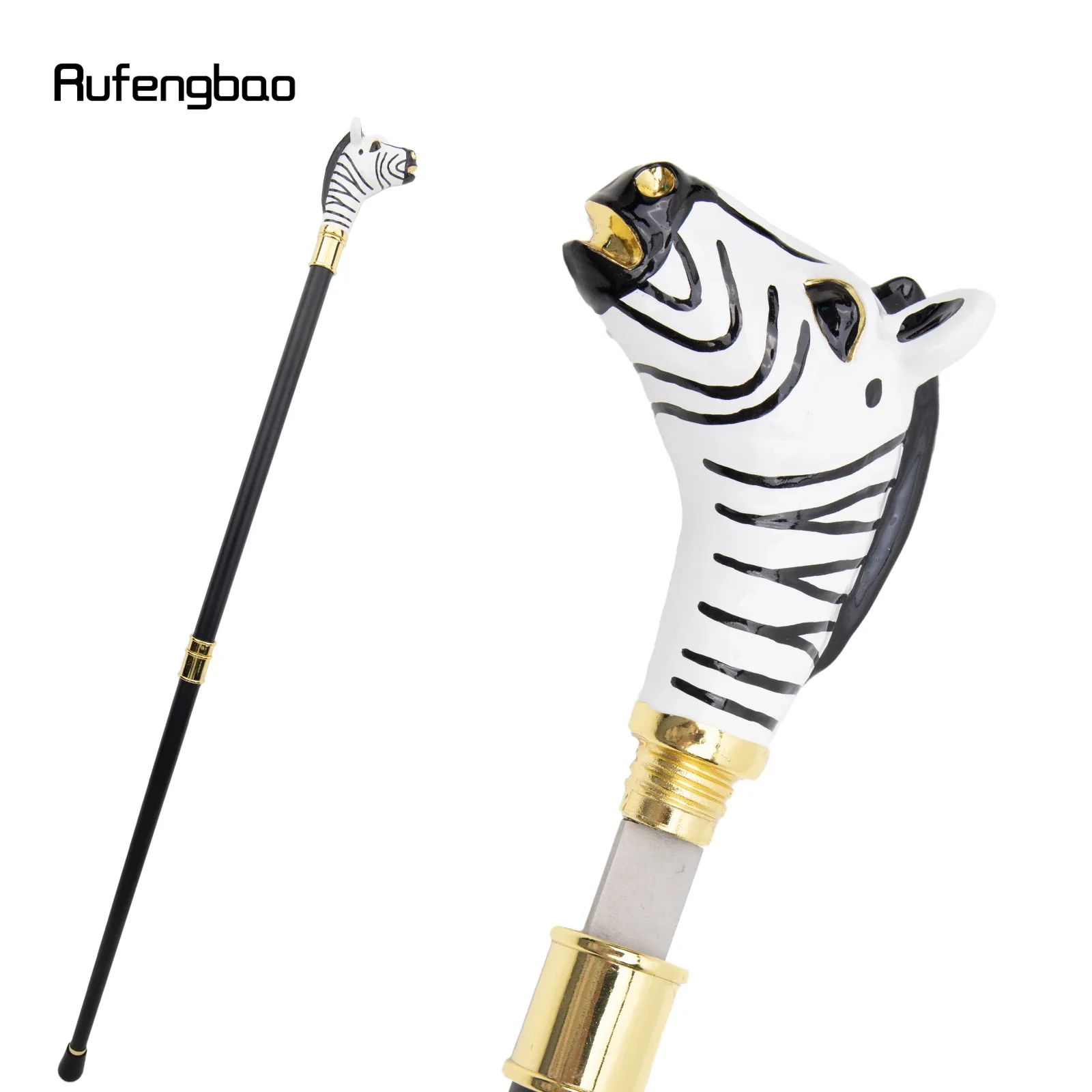 เซรามิค ZEBRA Horse HEAD สัตว์เดิน Stick ซ่อนแผ่นป้องกันตัวเองแฟชั่น Cane แผ่นคอสเพลย์ Crosier Stick 93 ซม