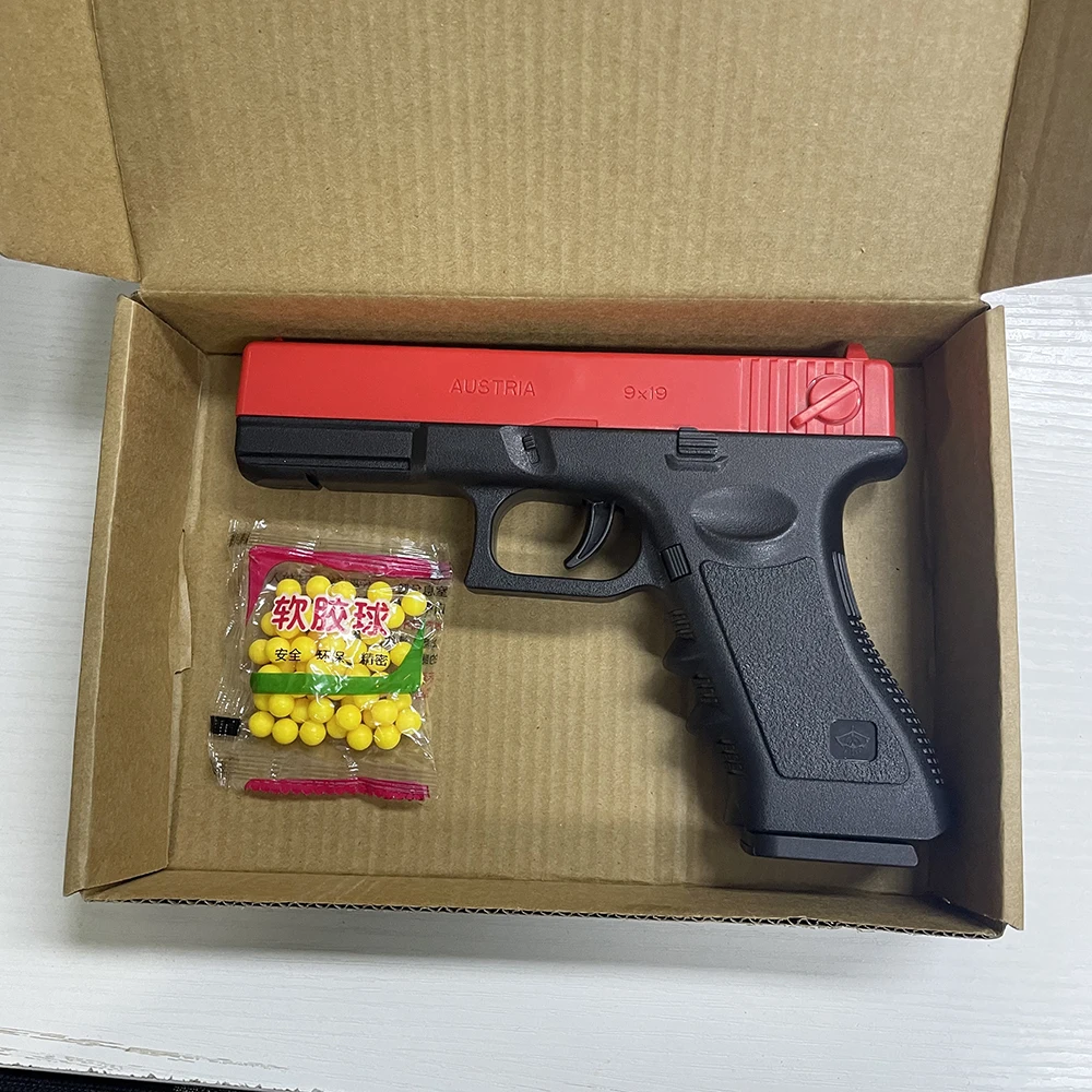 Pistola de balas suaves Airsoft Manual G17, pistola de juguete, revista inferior con láser, juego CS para deportes al aire libre, regalo para niños y adultos