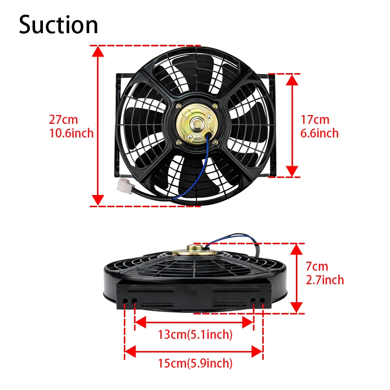 Universele 10 Inch Radiator Fan 12V 24V Slanke Radiator Elektrische Koelventilator A/C Ac Auto Air conditioning Truck Auto Voertuig
