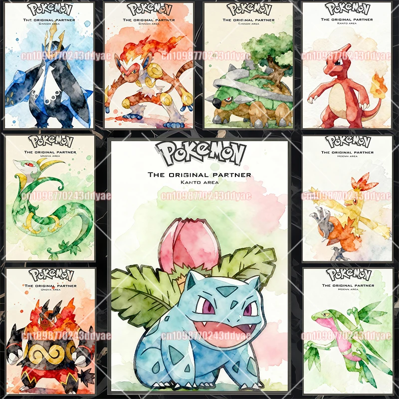

Japanese Anime Pokemon Pikachu Canvas Painting Poster Cartoon Character Picture Bright Clear Color High Quality Home Decoration