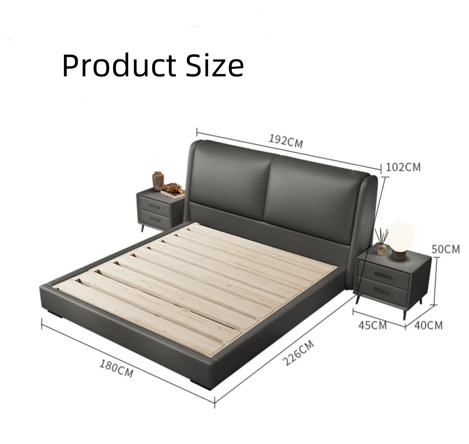 fg-Best Seller Italian Nordic Leather king Bed Modern Master Bedroom 1.5m Double Queen Size Bed Frame 1.8m Custom Bed Room Set！