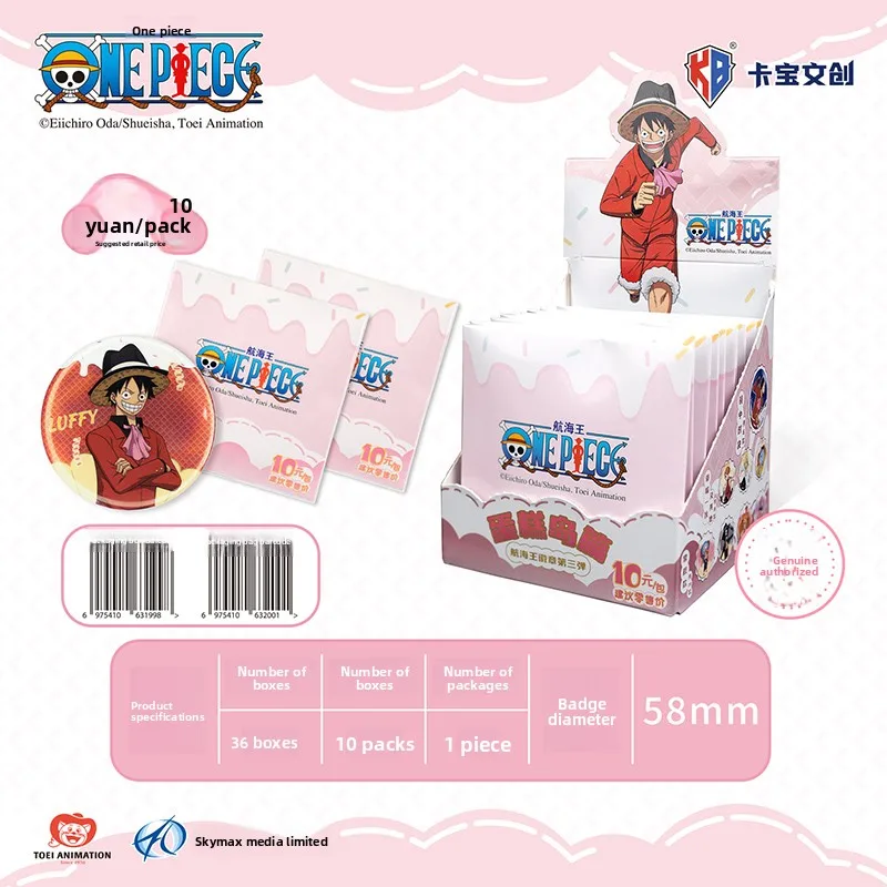 

Набор значков KABAO One Piece Whole Cake Island, 3-я серия, жестяные значки Луффи, аниме-сюрприз в коробке, подарок в стиле японского аниме