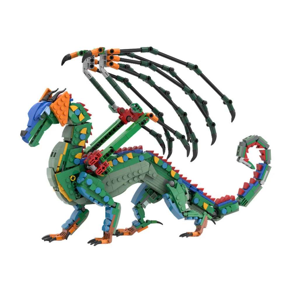 MOC RainWing Building Blocks Model Animation Wings of Fire Magic Flying Dragon MudWing Bricks Assembly Toys Kids Birthday Gifts