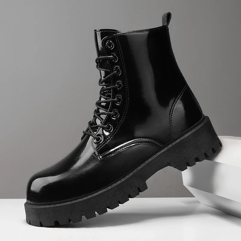 Botas tobilleras de cuero con plataforma para hombre y mujer, zapatos informales de diseñador de lujo a la moda, estilo Chelsea, Unisex