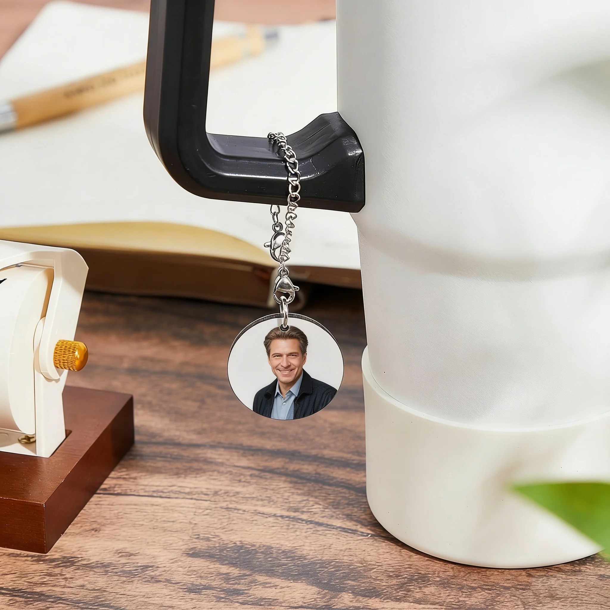 120pcs Sublimation Charm Accessories for Cup Name ID Charm for Tumbler Cup Round double Side Sublimation Blanks Bulk with Chain