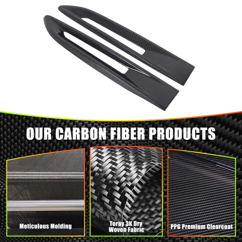 

For Jaguar XF XFL XE F-Pace X761 ABS Carbon Fiber/Black Air Outlet Side Fender Vent Trim Cover Styling Sticker Accessories