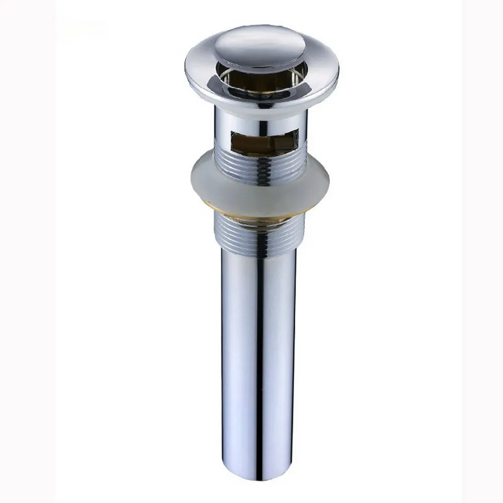 Polished Chrome Brass Small Round Cap Pop Up Bathroom Sink Basin Waste / Drain With Overflow Bathroom Accessory msd044