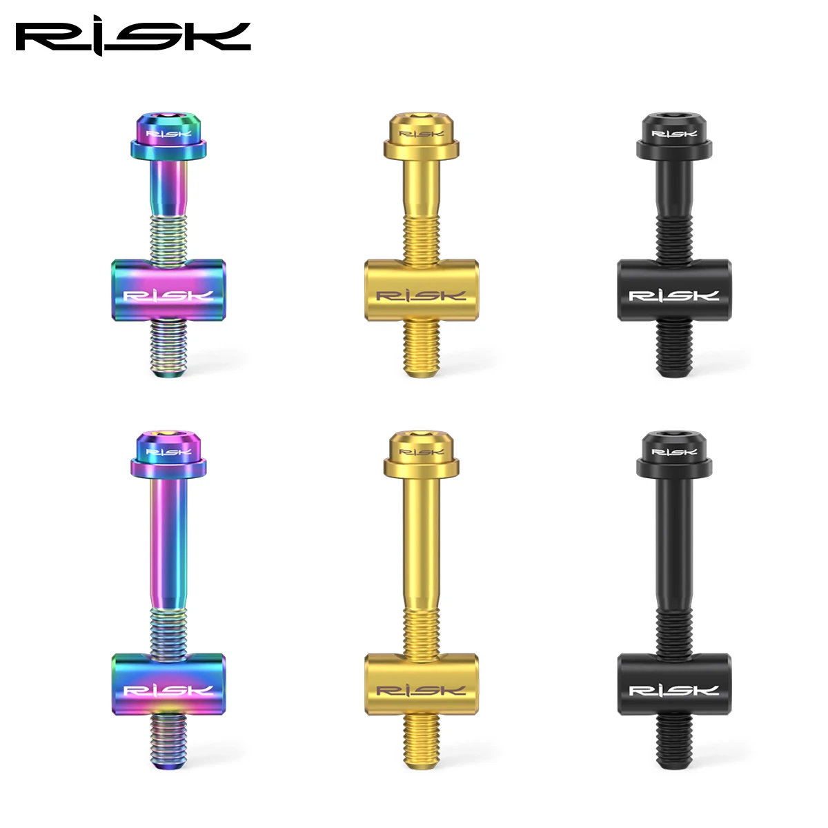 RISK 2pcs/box Mountain Road BMX Bike Bicycle Seat Tube M5x30 M5x40 Seat Post Fixing Bolts Screws Nuts With Washer Titanium Alloy