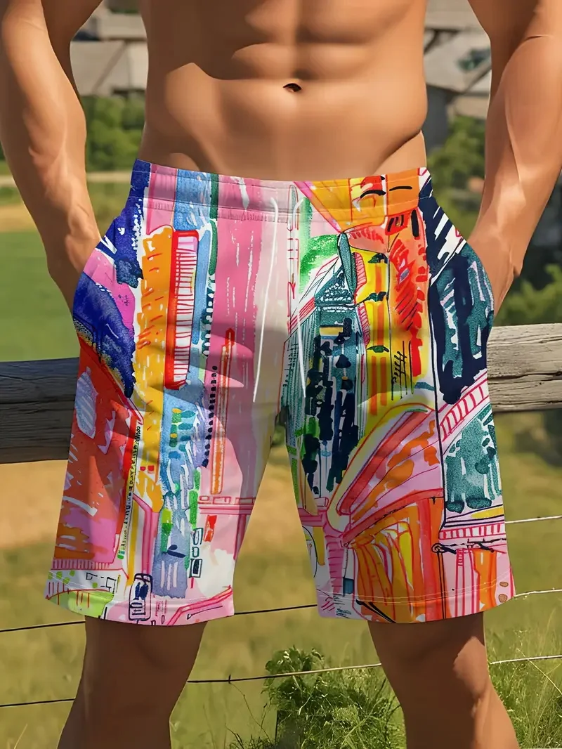 Novelty Men's Colorful Shorts Swimming Beach Shorts 3D Print Surfboard Shorts Swimming Trunks Men Women Short Pants Dropshipping