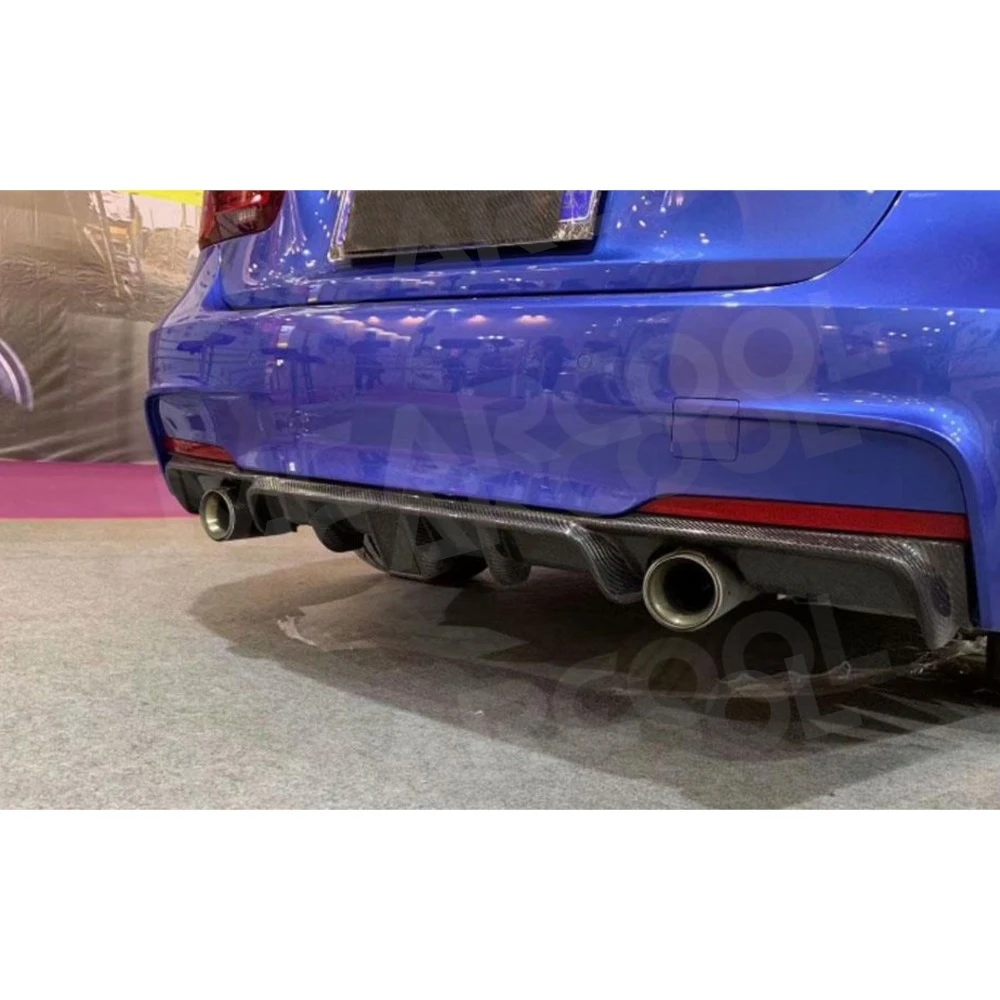 ألياف الكربون شفة ممتصة للصدمات الخلفية الناشر مع مصباح ليد لسيارات BMW 3 Series F30 F35 M Sport 2012-2018 FRP الوفير سبويلر تصفيف السيارة #4