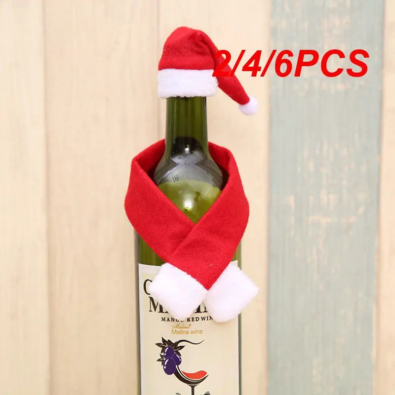 2/4/6PCS Dinner Table Decorations Knitted Wool Creative Party Decoration Wine Bottle Cover New Year Household Home Decoration