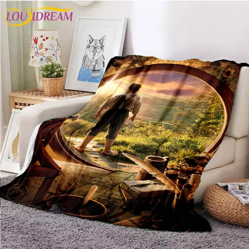 LL-Lord of R-Rings Printed Blanket Flannel Blanket Bed Throw Soft Satan Printed Bedspread Bedspread Sofa Blanket