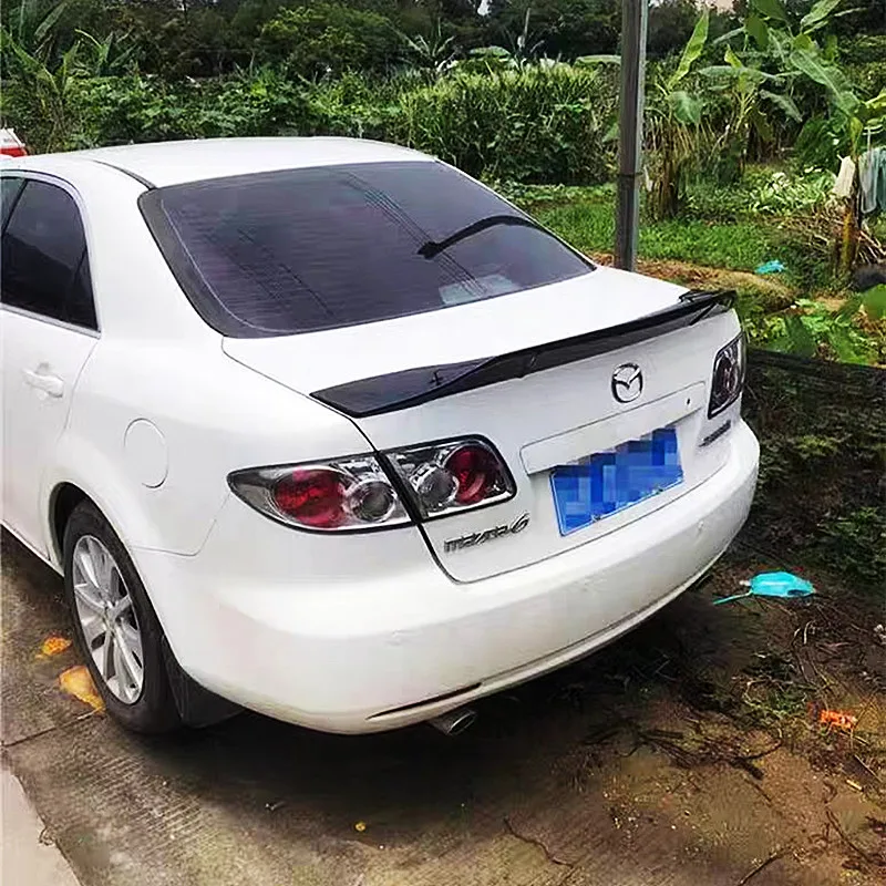 For Mazda 6 2003 -2017 R Style ABS Plastic Glossy Black Rear Trunk Lip Spoiler Wing Body Kit Accessories