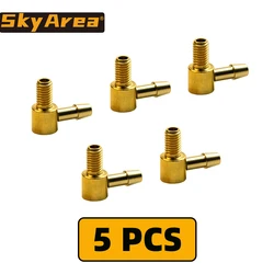 5PCS M5 Copper Water Nozzle 90 Degree L Type 5mm Oil Fuel Tank Inlet Nozzles for DIY RC Gasoline Jet Boats Connecting Parts