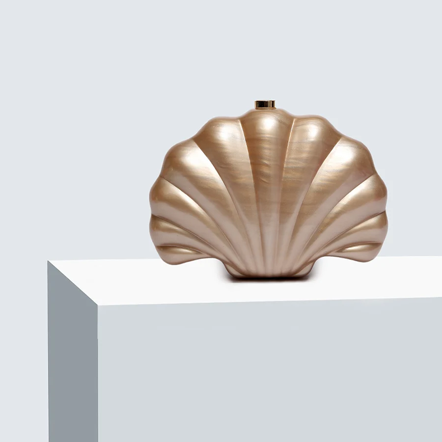

Female Shell Acrylic Box Clutches Lady Evening Bag Party Prom Handbags Luxury Women Wedding Bridal Purse Chains Crossbody Bags