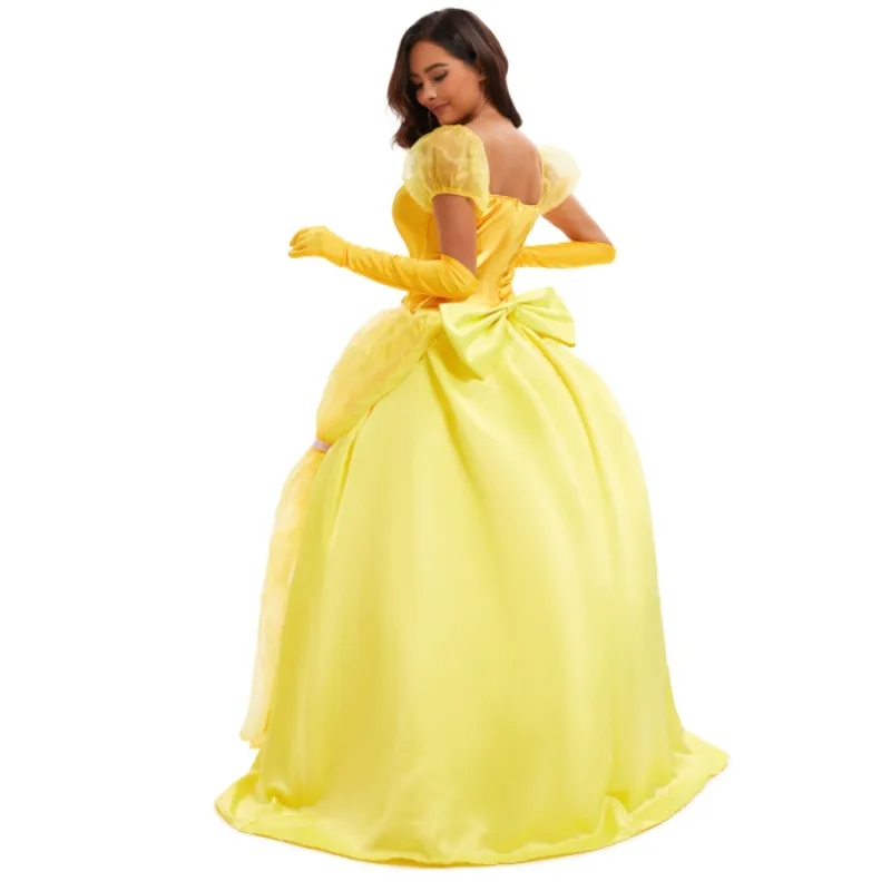 زي لويين التنكري بيل من فيلم الجميلة والوحش، تنورة الأميرة، زي تنكري للنساء، زي مسرحي تقليدي