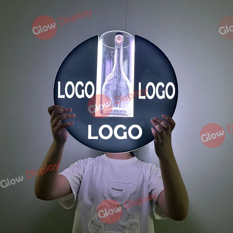High-End Bespoke LED Bottle Display RackFactory OEM Bottle Presenter Carrier Glorifier Display VIP Champagne Rack For Night Club