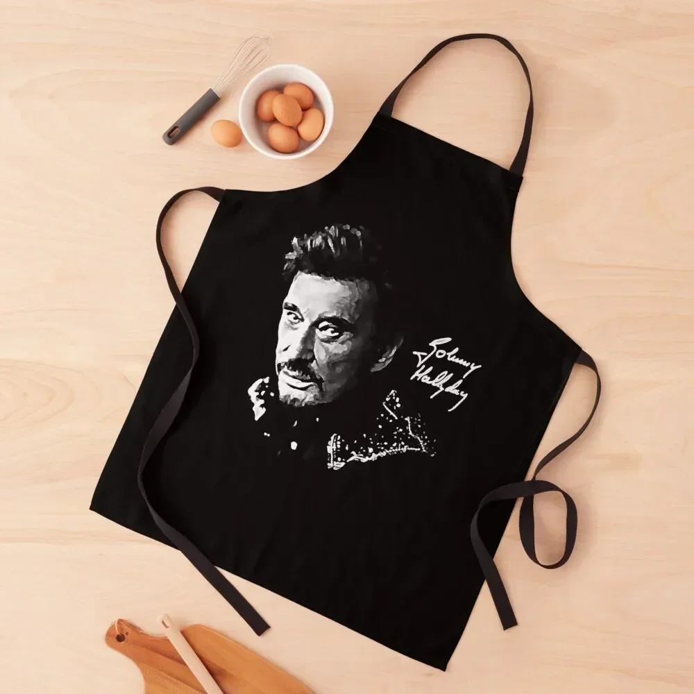 Music Vintage Retro Hallyday Signature Funny Gift Apron cook wear christmas kitchen cloths kitchen utensil Apron