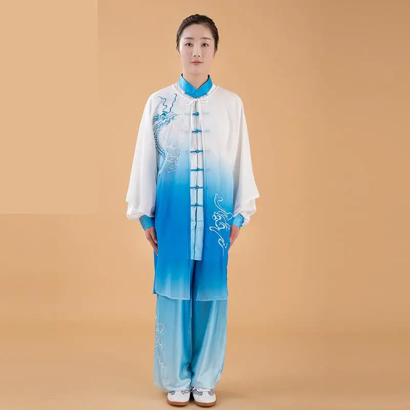 Traje de Tai Chi de gimnasia suave para mujer, uniforme de artes marciales de Kung Fu Wushu, chaqueta de rendimiento, pantalones, ropa de ejercicio Oriental