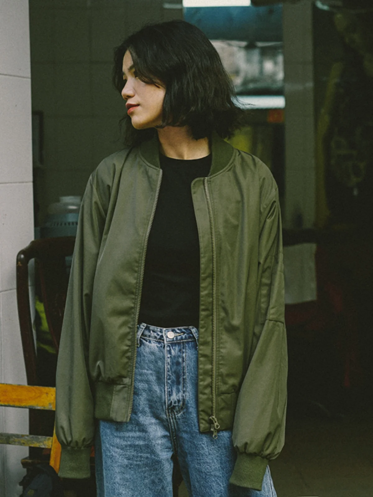 

Куртка-бомбер No.6 Bus в оригинальном стиле, военная, для женщин, весна-осень, пилотская, унисекс, стиль BF, для пар