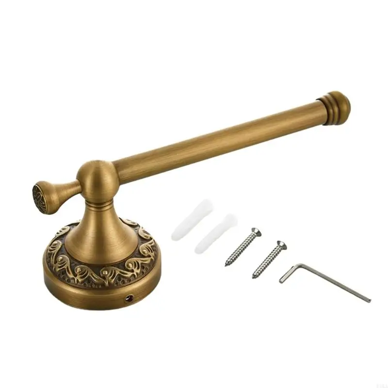 Copper Wall Mounted Tissue Holder Copper Single Towels Rod Enduring view 3
