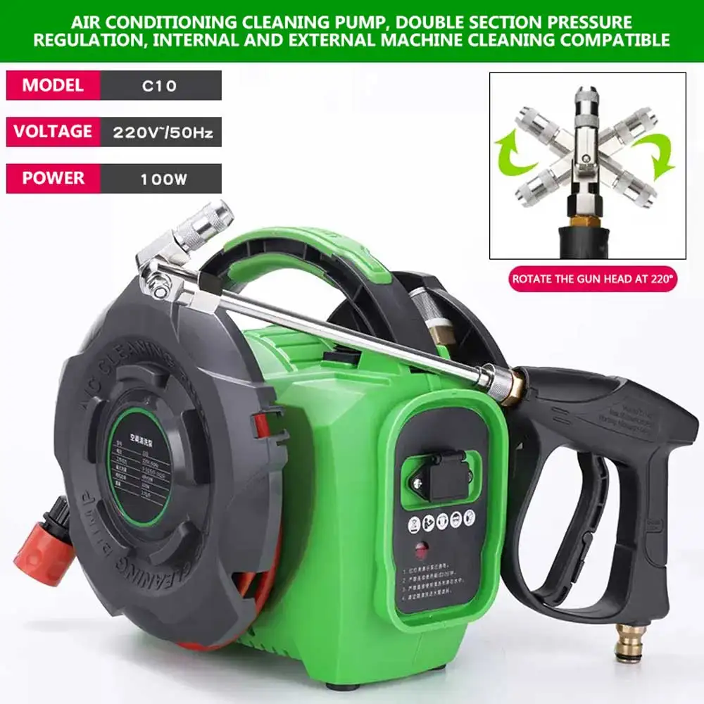Para aire acondicionado, Máquina de limpieza de aire acondicionado 220V, hidrolavadora, bomba de limpieza de evaporador, máquina de lavado de coches eléctrica inalámbrica recargable C40T C10B