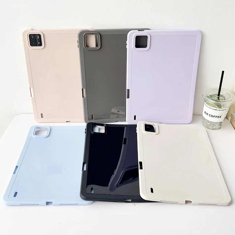 Capa tablet para xiaomi mi pad 7 6 5 6s pro 12.4 redmi se 11 polegadas casos com slot para lápis grosso à prova de choque capa de silicone macio