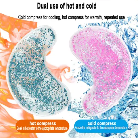 2pcs Reusable Cooling Gel Eye Pads Hot Cold Compress Gel for Swollen Eyes Stress Eye Strain Relief Cooling Ice Gel Eye Bag HFGJ4