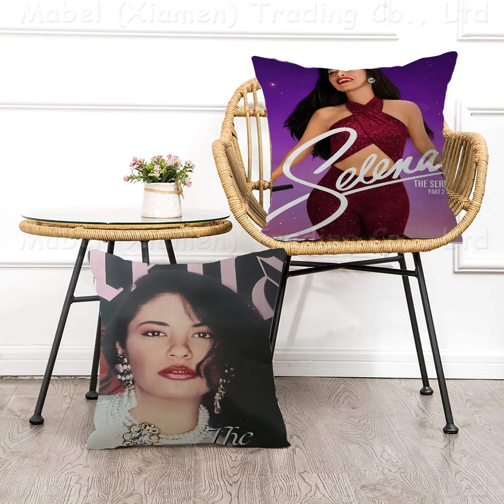 

Singer Selena Maple Design Cushion Cover Happy Autumn Harvest Decor Holiday Decorati Pillow Cover