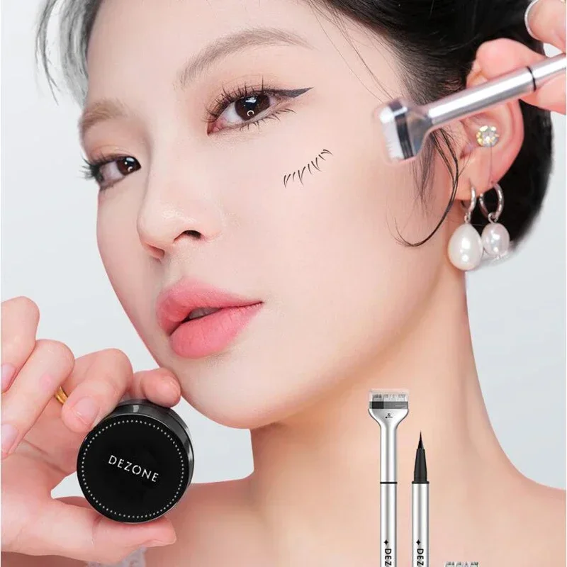 Dezone Lower Eyelash Stamp Maquillage Professionnelle Eyelash Seal Eyeliner Pen Waterproof And Sweat Proof Eye Liner 2 In 1