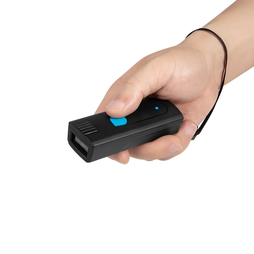 

Bluetooth-сканер штрих-кода дальнего действия, мини-считыватель инвентаря 1D2D QR-код, портативный беспроводной инструмент управления запасами