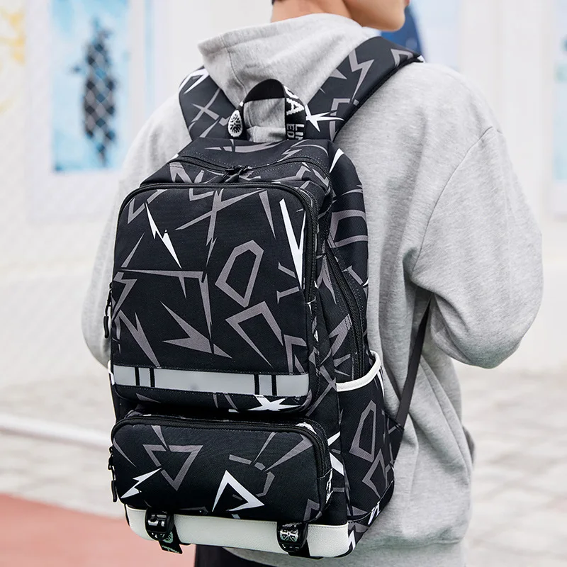 Practical School Bag for Teens Ergonomic Daypack Large Capacity Student Backpack with Multiple Pockets