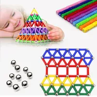 84PCS/Set Creative Magnetic Design Blocks Toy Children Educational DIY Assembly Building Magnetic Stick Blocks Toys Gift
